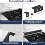 30" Slide-in Range Rear Filler Kit with 2 PCS Stove Gap Covers, Black - Image 5