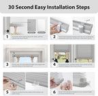 DEZ FURNISHINGS Cordless No Tools No Drill 1.5" Magnet Light Filtering Shades for Metal Doors, 24" W x 72" H, White - Image 6