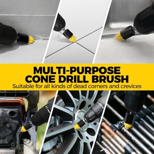 Holikme 6Pc Drill Brush Set - Scrub Brushes with Extension for Home Clean - Image 4