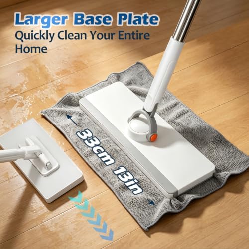 Masthome Hands Free Snap Grip Clamp Flat Mop. Includes 2 Microfiber Cloths - Image 4