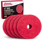 Red Floor Maintenance Pads, Buffing, Scrubbing & Polishing, 17", 5 Pack by VirginiaAbrasives