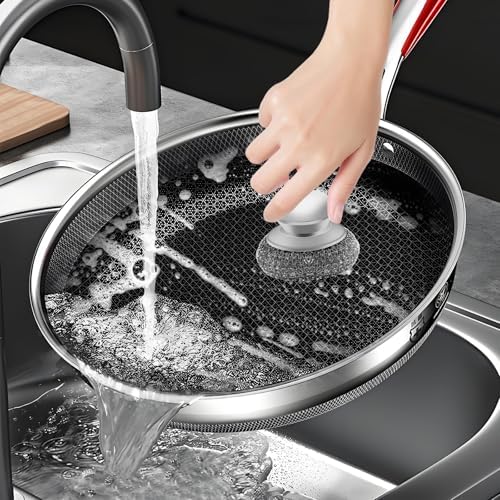 Stainless Steel Wool Scrubber with 2 Replacement Pads - Clean Metal Pans, Pots, Grills & More - Image 4