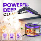 Steam Cleaner, 1.5L Portable Steamer for Cleaning, 15s Heat-Up, 3-Level Adjustable, Handheld Steam Cleaner for Kitchen, Bathroom, Furniture, Windows, BBQ, Car, Mist Gray - Image 2