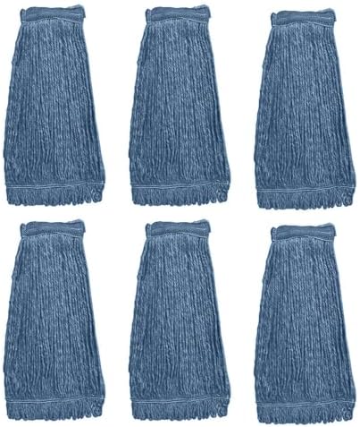 KLEEN HANDLER Heavy Duty Commercial Loop End Mop Head Replacement 6 Pack by BisonLife