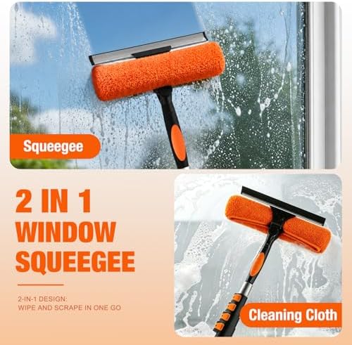 LAANPOLE 36FT Window Squeegee with Extension Pole, 2-in-1 Squeegee for Window Cleaning, Professional Cleaning Kit for Home with 30FT Telescoping Pole for Outdoor Indoor Use - Image 6