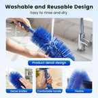 Fan Cleaner Brush with Bendable Microfiber Head, Reusable Washable Ceiling Fan Duster for Fan Blades, Air Conditioners, Window Blinds, Curtains, Car Vents and Household Cleaning (Grey) - Image 3
