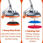 HHQ Commercial Floor Scrubber Machine, 13" Heavy Duty Orbital Floor Cleaner Buffer and Polisher- Deep Cleaning Hard Floors and Carpets with Ease, 3 Brushes & 3 Cleaning Pads, Orb-6 - Image 4
