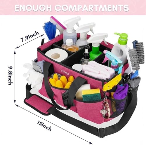 Ytonet Wearable Cleaning Supply Caddy, Foldable Cleaning Tote with Dividers - Image 3