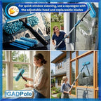 IGADPole 24 FT Water-Fed Washing Kit with Soap-Dispenser, Brush, 10″ Squeegee & Cobweb Duster for Windows, Gutters, Solar Panels & Exterior Walls - Image 2