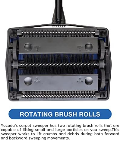 Yocada Manual Carpet Sweeper Cleaner Hand Push Non-Electric Dark Blue - Image 3