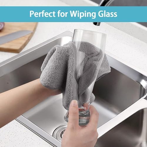 HOMEXCEL 8PK Microfiber Cleaning Cloth, Cleaning Rags for Home, 11.5x11.5in - Image 6