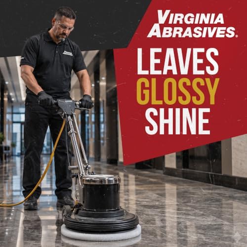 Virginia Abrasives 18” White Floor Maintenance Pads, Non-Woven Pads for Orbital Cleaning - Thick Polishing Replacement Pads, Ideal for Synthetic Floors, 5-Pack - Image 5