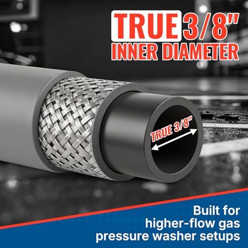 YAMATIC 3/8" Non-Marking Pressure Washer Hose 50 FT, Swivel Quick Connect - Image 3