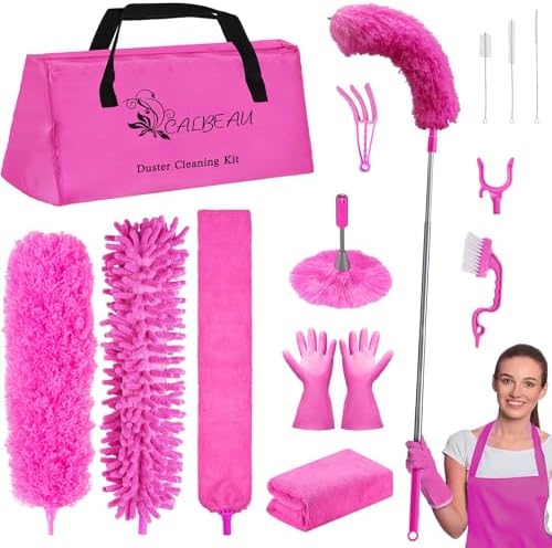 CALBEAU Microfiber Dusters for Cleaning, Dusters with Extension Pole by CALBEAU