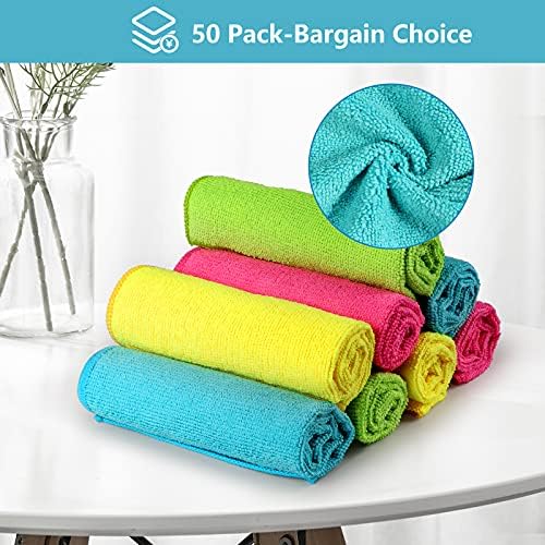 HOMEXCEL 50PK Microfiber Cleaning Cloth, Cleaning Rag for Home, 11.5x11.5in - Image 3