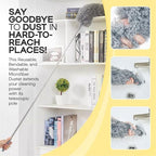 Microfiber Feather Duster with Extension Pole 100 Inches, (8 PCS), Cleaning Brush, Dusters for Cleaning High Ceilings, Cobwebs, Blinds, Cars, Reusable, Washable, Extendable, Ceiling Fan Cleaner Duster - Image 4