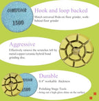 Diamond Floor Polishing Pads, 3 Inch Resin Bond Hook and Loop Polishing Pucks for Concrete, Terrazzo, Marble, Granite, Grit 1500, 9PCS - Image 2