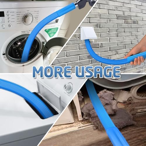 PetOde 5Pack Dryer Vent Cleaner Kit Vacuum Hose Attachment Blue 31.5" - Image 6