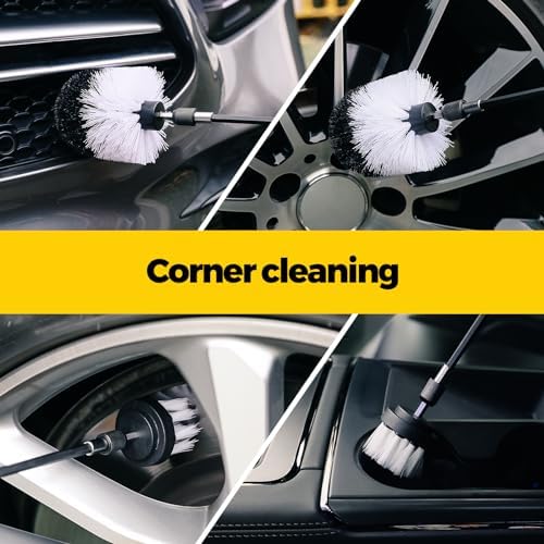 Holikme 6Pack Drill Brush Power Scrubber Cleaning Brush Extended Long Attachment Set All Purpose Drill Scrub Brushes Kit for Grout, Floor, Tub, Shower, Tile, Bathroom and Kitchen Surface White - Image 3