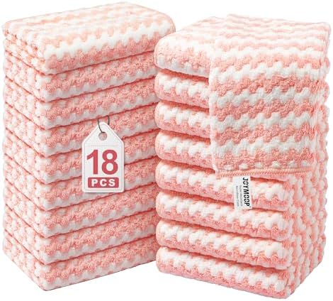 JOYMOOP Microfiber Cleaning Cloth, 18 Piece Set, Small, Pink by JOYMOOP