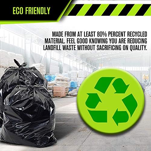 Heavy Duty 33 Gallon Trash Bags (Huge 100 Ct. /w Flap Ties) - 2 MIL equiv. Thick Gauge Large Black Plastic Garbage Liners for Kitchen,Yard,Brute/Rubbermaid(1 Pallet of 100 Cases, 10000 Bags Total) - Image 5