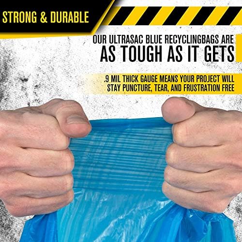 Ultrasac Blue Recycling Bags 33 Gallon 0.9 MIL,33.5" x 38" - - For Recycling,Kitchen,Industrial,& Commercial,45 Count (Pack of 2) - Image 4