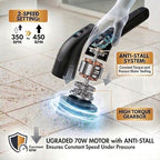 LIVINGPRO Electric Spin Scrubber for Bathroom Cleaning, Cordless Power Scrubber with 70W Dual Speed Motor, LCD Display, IPX7 Waterproof, Adjustable Handle, 7 Brush Heads for Tub Tile Shower Kitchen - Image 3