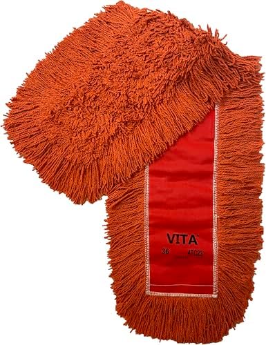 Industrial Dust Mop Kit – Includes 48 Inch Orange Twisted Closed Loop Mop Head, Wood Handle, and Heavy-Duty Wire Frame – Commercial Grade for Janitorial & Facility Cleaning - Image 5