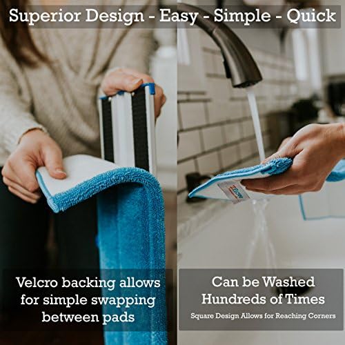 Zflow 18" Professional Microfiber Mop - Commercial Stainless Steel Handle with Microfiber Dust Pad + 3 Wet Pads - Image 4