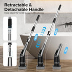 Electric Spin Scrubber, 10-in-1 Shower Scrubber & Retractable Long Handle, 44 lbs High-Torque & Variable Speed Shower Cleaning Brush for Bathroom,Toilet, Bathtub, Kitchen, Tile Floors, - Image 3