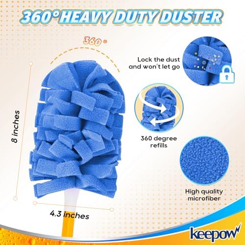 KEEPOW 20 Pcs Refills Compatible with Swiffer Duster, 360 Heavy Duty Fleece - Image 3