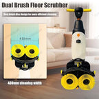 Compact Commercial Floor Scrubber,Multi Functional Floor Buffer Polisher Machine, with Dual Brushes Rotating Head 18 Inch Wide Path 350 RPM Ideal for Supermarkets(Gray) - Image 3