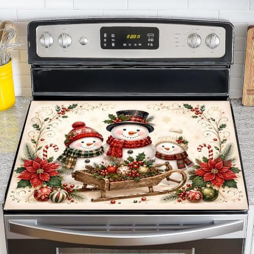 NYZE Christmas Snowman Decorative Stove Covers for Electric Stove Top Cover by GIVEYOUTHEBEST