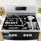 Fun Skull Stove Covers for Electric Stove, Skull Chef Stove Top Covers Black Heat Resist Gas Stove Mats Seasonal Kitchen Decor Stove Mat Chef Gift Skeleton Cooktop Protector Oven Pad for Halloween by Seimip