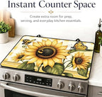 Electric Stove Top Cover - Heat Resistant Floral Stove Cover & Stove Top Protector, Reusable, Easy to Clean, Stylish Home Upgrade. (Sunflower Check, 28"L x 20"W) - Image 7