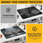 NYZE 28" x 20" Electric Stove Top Cover - Silver Tree of Life Glass Stovetop Protector Mat, Heat Resistant Silicone Stove Topper & Counter Space Saver for Modern Kitchen Decor - Image 5