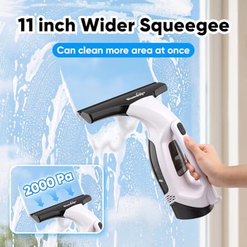Cordless Window Vacuum Squeegee, 4000mAh Large Capacity & 30-40" Long Pole - Image 4