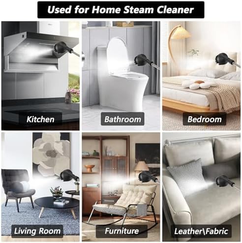 Handheld Steam Cleaner Accessories, Includes 2 Nylon, 1 Brass Brushes, 2 Nylon Nozzles, 1 Extended Nozzle, 2 Flat Scrapers, 1 Window Scraper with 3 Towel Covers, 4 Rubber Ring to Prevent Water Leak - Image 5