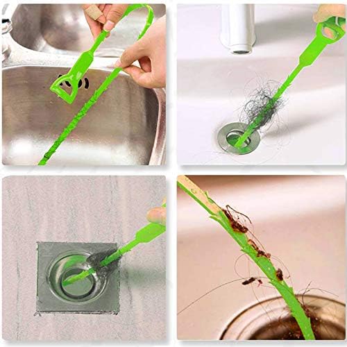 Drain Clog Remover - Gutter Cleaning Tools Drain Cleaner for Toilet Sewer Shower Kitchen Bathroom Tub Clogged Drains Opener Cleaning Tool, Flexible Grabber Claw Pick Up Reacher (7-in-1) - Image 4