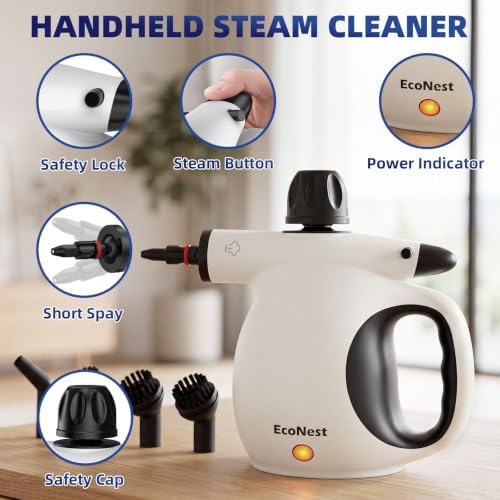 Handheld Steam Cleaner, Large Tank & 11PCS Accessories Powerful Steam Cleaner with Safety Lock for Cleaning Car, Furniture, Floor, Kitchen, Windows and more - Image 4