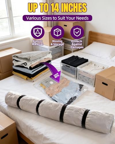 XUTAI Mattress Vacuum Bag, Vacuum Seal Storage Bag for Mattress & Clothing – Heavy Duty Reusable Mattress Storage Bag (1 Queen) - Image 2