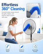 Bendable Microfiber Head Reusable Dust Remover Washable Fan Cleaner Brush Multi Purpose High Ceiling Long Damp Duster for Electric Fans Air Conditioning, Home Car Vents Blind Kit Tool - Image 3
