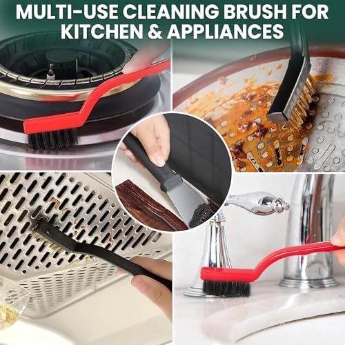 14 Pcs Crevice Cleaning Brush Set – Hard Bristle Cleaning Tools for Grout, Tile Floors, Gaps & Narrow Spaces – Multi-Purpose Grout Scrub Brush for Cleaning Bathroom, Shower, Window Tracks, Kitchen - Image 5