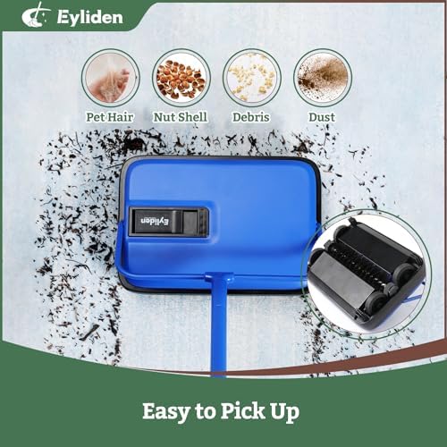 Eyliden Carpet Sweeper, Mini Size, Manual Sweeping, Blue - Image 4