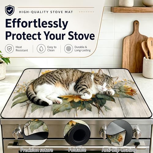 Stove Top Cover,28.5"L x 20.15"W,Heat Resistant Cooktop Protector Mat - Image 5