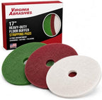 Floor Maintenance Pad Set, Green Red White, 17" - 3 Pack by VirginiaAbrasives