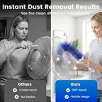 Fan Cleaning Brush, Bendable Microfiber Head, Microfiber Duster for Electric Fan and Blind, Reusable Dust Remover Washable ldeal for Electric Fans Air Conditioning, Home Car Vents, Curtain (Blue 2PCS) - Image 3