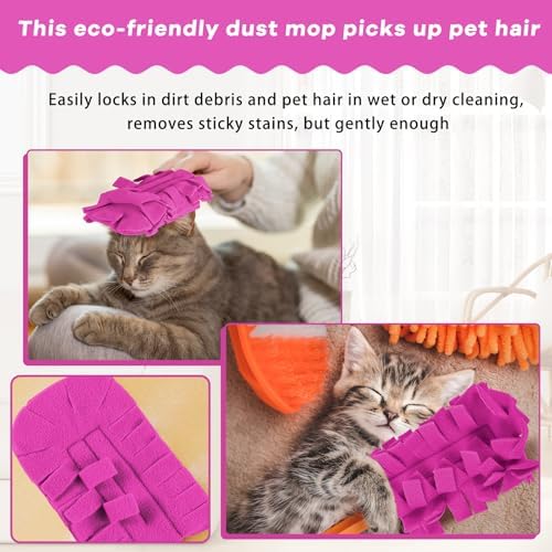 6 Pcs Reusable Duster Refills Washable Pads, Peach Red - Image 4