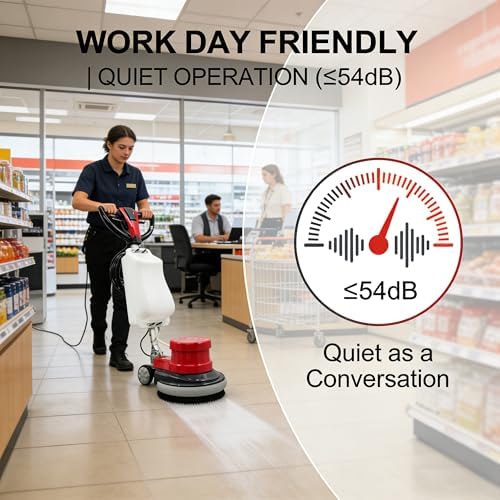17in Commercial Industrial Floor Scrubber Buffer 1500W Heavy Duty Polisher Machine Multi-Functional for Floor/Carpet Cleaning, Wax Removal & Stone Polishing, Low Noise 54DB, 39.4ft Cable 110V - Image 3