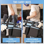 SCAVATA Wearable Cleaning Caddy, Cleaning Caddy Supplies Organizer with Handle & Shoulder Straps for Housekeepers, Under Sink & Car Cleaning Tool Organizers Bag with 4 Foldable Divider (Blue) - Image 6
